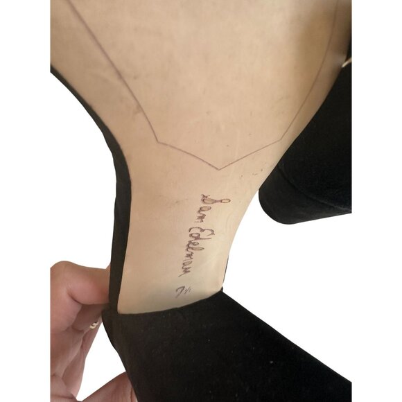 SAM EDELMAN Black Suede Ankle Strap Heels Size 7.5 - Picture 5 of 9